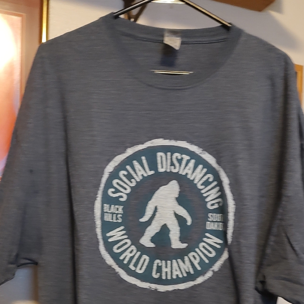 Gray Graphic Tee - Social Distancing World Champion
